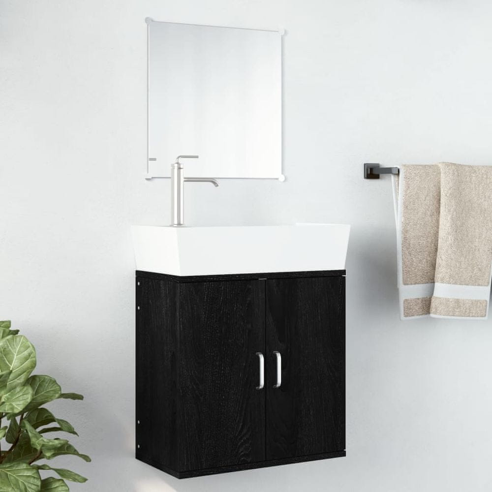 Vidaxl 2-dielna sada kúpeľňového nábytku čierna kompozitné drevo